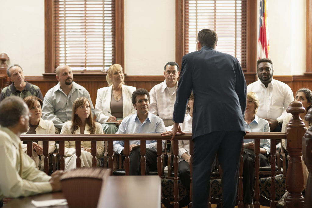 Lawyer talking to the jury